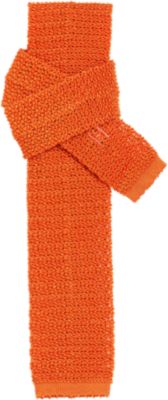 HERMES ネクタイ オレンジ無地 中古・古着通販】HERMES (エルメス) HERMES ネクタイ オレンジ